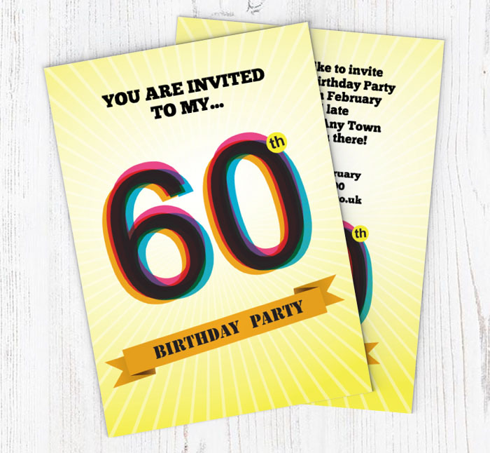 retro 60th birthday party invitations