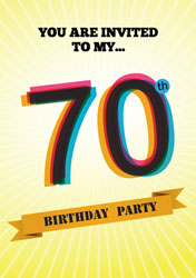 retro 70th birthday party invitations