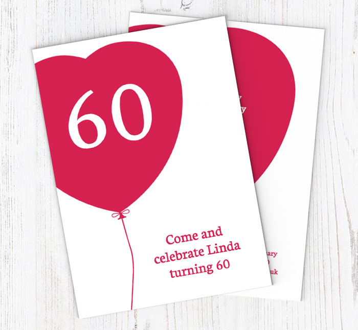 heart shaped balloon party invitations
