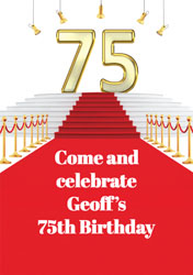 red carpet 75th party invitations