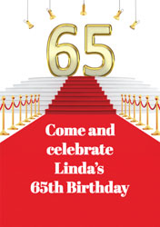red carpet 65th party invitations