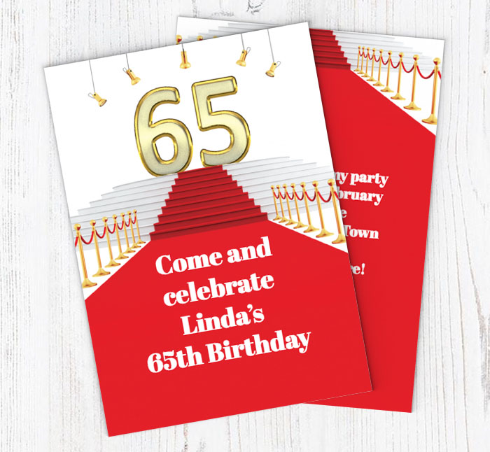 red carpet 65th party invitations