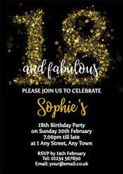 sparkly 18th birthday party invitations