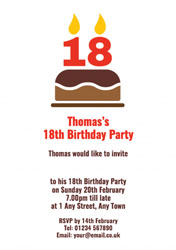 18th candles on cake party invitations