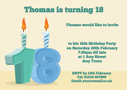 18th candle birthday party invitations