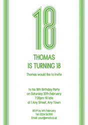 18th vertical stripes party invitations