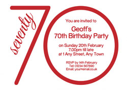 the big 70 birthday party invitations