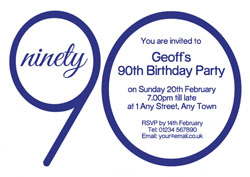 the big 90 birthday party invitations