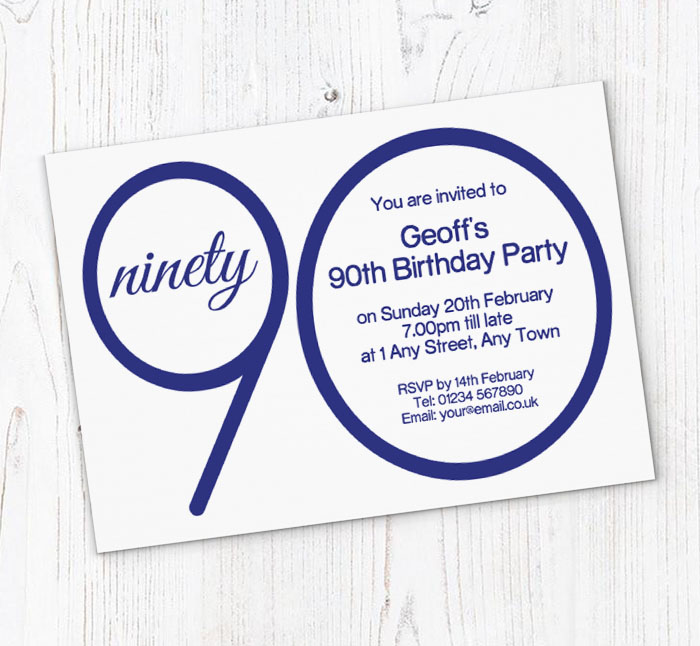 the big 90 birthday party invitations