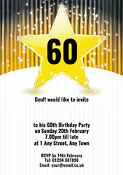 gold star milestone party invitations