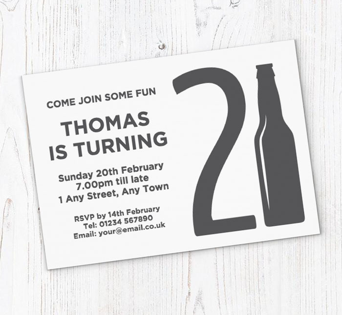 turning 21 birthday party invitations