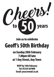 cheers to 50 years party invitations