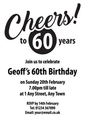 cheers to 60 years party invitations