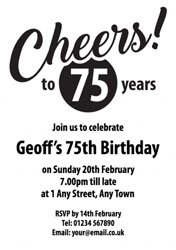 cheers to 75 years party invitations