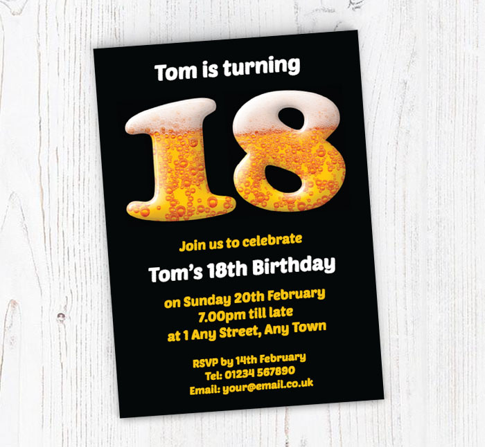 18th birthday beer party invitations