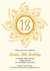 18th tulips party invitations