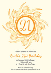 21st tulips party invitations