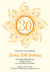 30th tulips party invitations