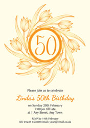 50th tulips party invitations