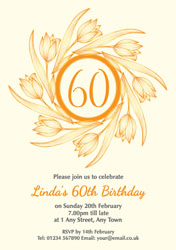 60th tulips party invitations