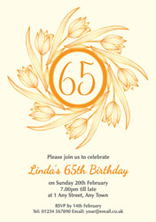 65th tulips party invitations