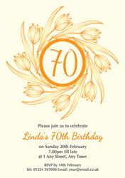 70th tulips party invitations