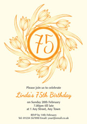 75th tulips party invitations