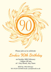 90th tulips party invitations