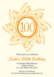 100th tulips party invitations