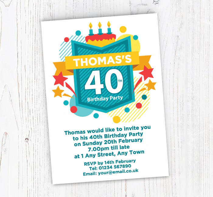 40th celebration party invitations