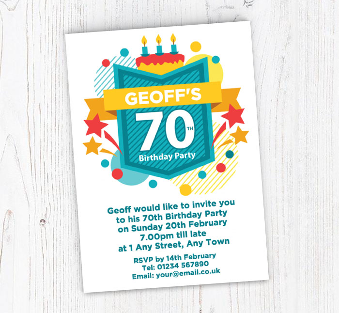 70th celebration party invitations