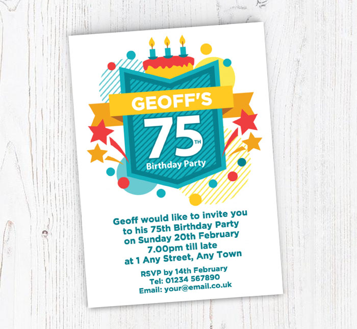 75th celebration party invitations