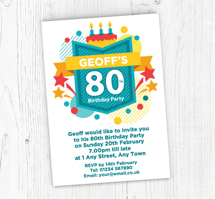 80th celebration party invitations