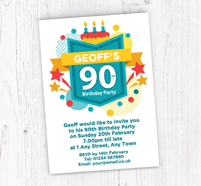 90th celebration party invitations