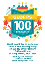 100th celebration party invitations