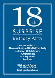 surprise 18th birthday party invitations