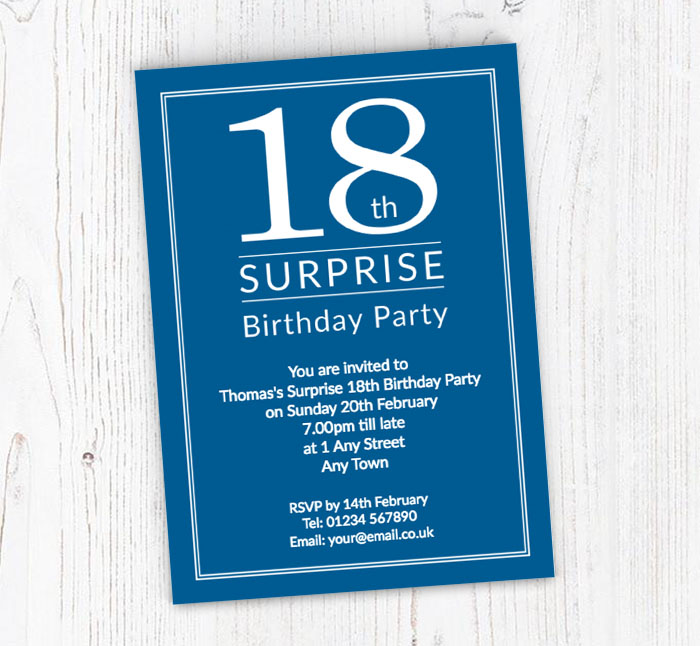 surprise 18th birthday party invitations