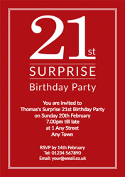 surprise 21st birthday party invitations