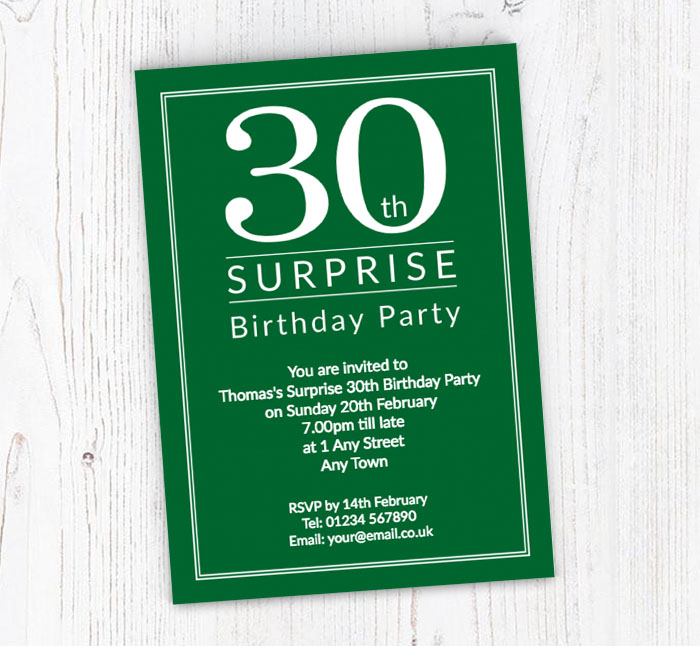 surprise 30th birthday party invitations