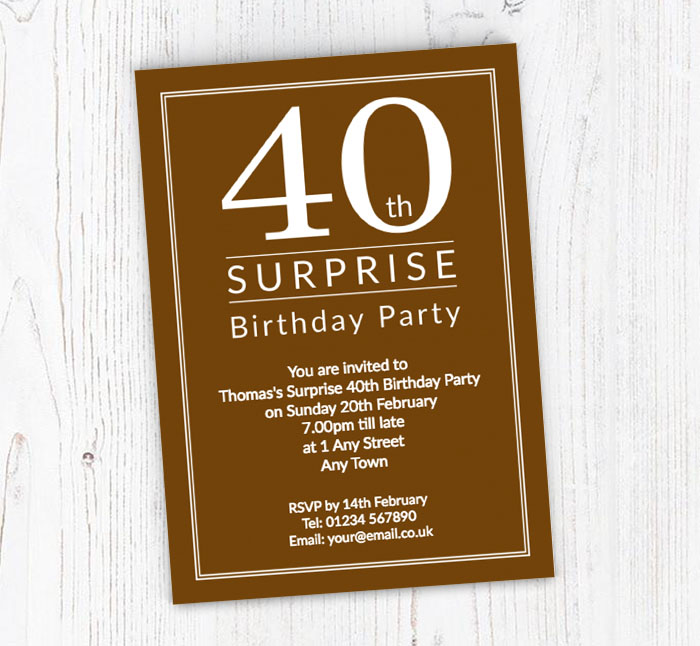 surprise 40th birthday party invitations