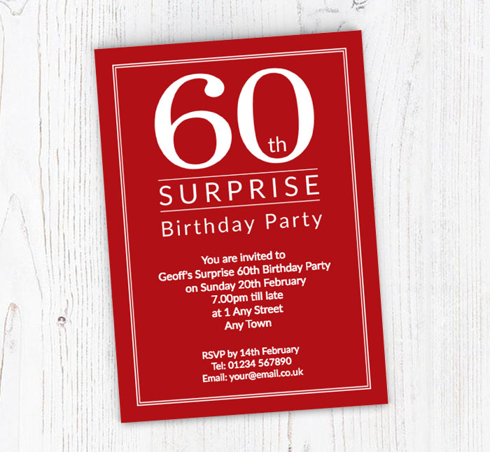 surprise 60th birthday party invitations