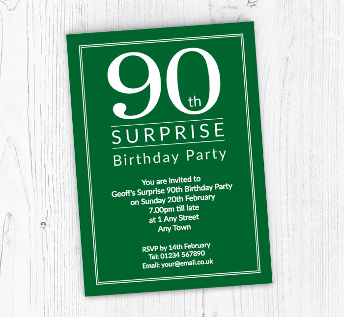 surprise 90th birthday party invitations