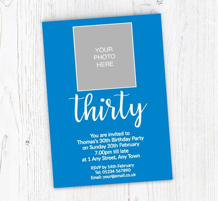 30th photo party invitations