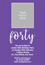 40th photo party invitations