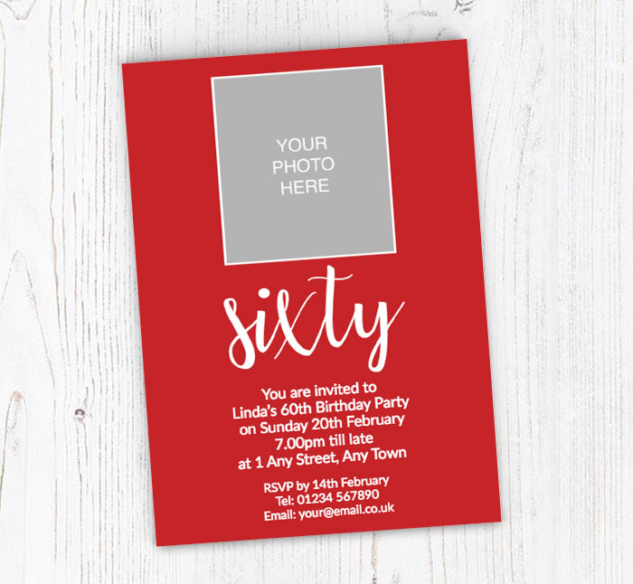 60th photo party invitations