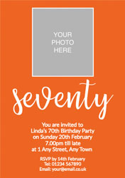 70th photo party invitations