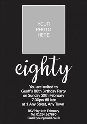 80th photo party invitations
