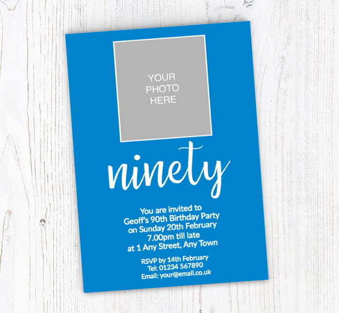 90th photo party invitations