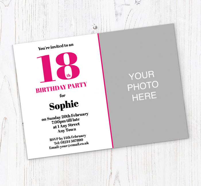 18th photo birthday party invitations