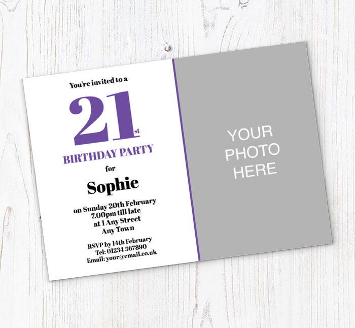 21st photo birthday party invitations